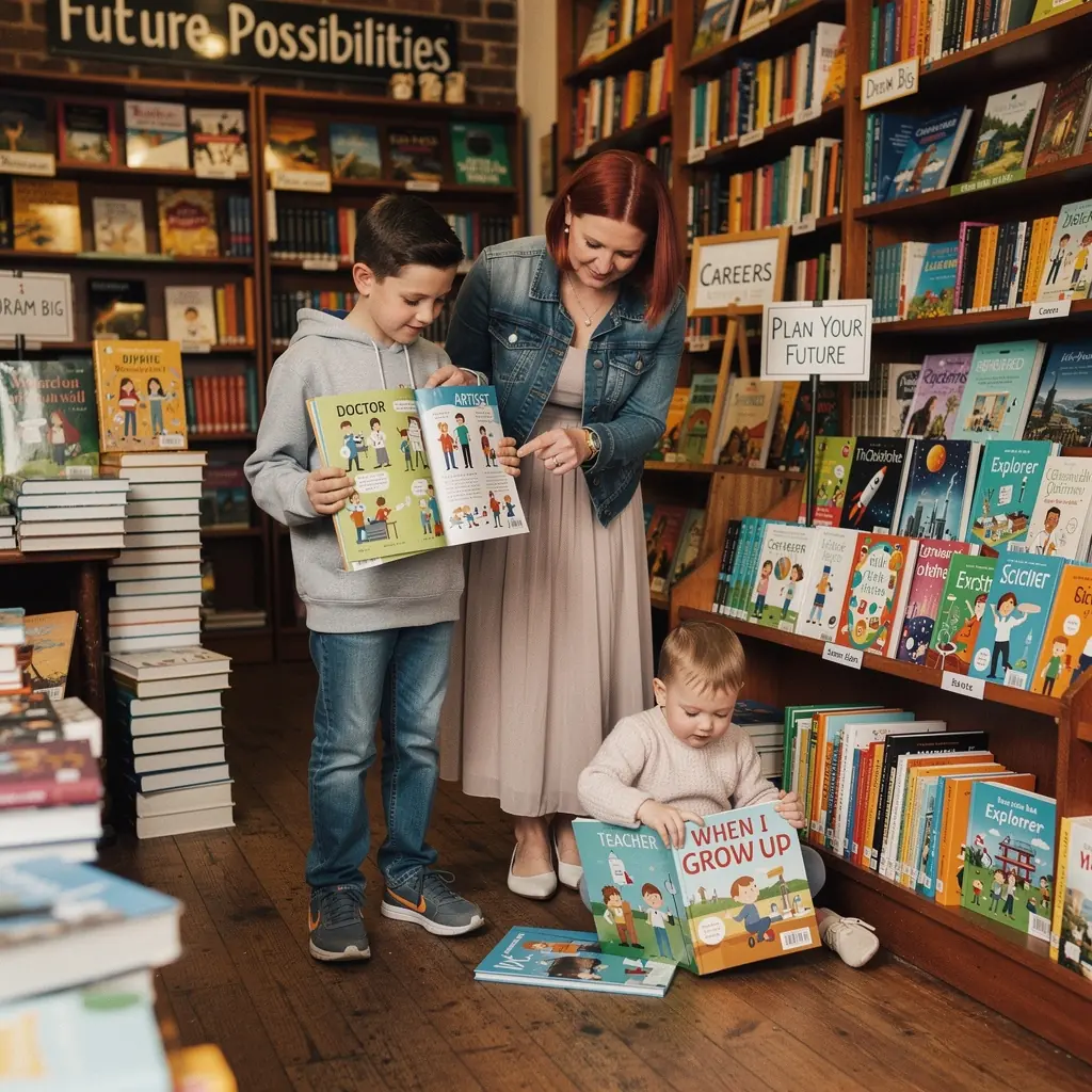 A colorful chart displaying different educational resources available for children's future planning.